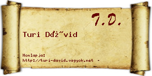 Turi Dávid névjegykártya